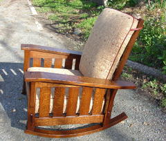 Same design Morris Rocker shown with fabric cushions. Please see model #311SF.